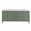 James Martin Vanities Chicago 72in Double Vanity, Smokey Celadon w/ 3 CM Ethereal Noctis Top 305-V72-SC-3ENC